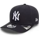 marineblaue-gebogene-snapback-kappe-9seventy-stretch-snap-der-new-york-yankees-mlb-von-new-era