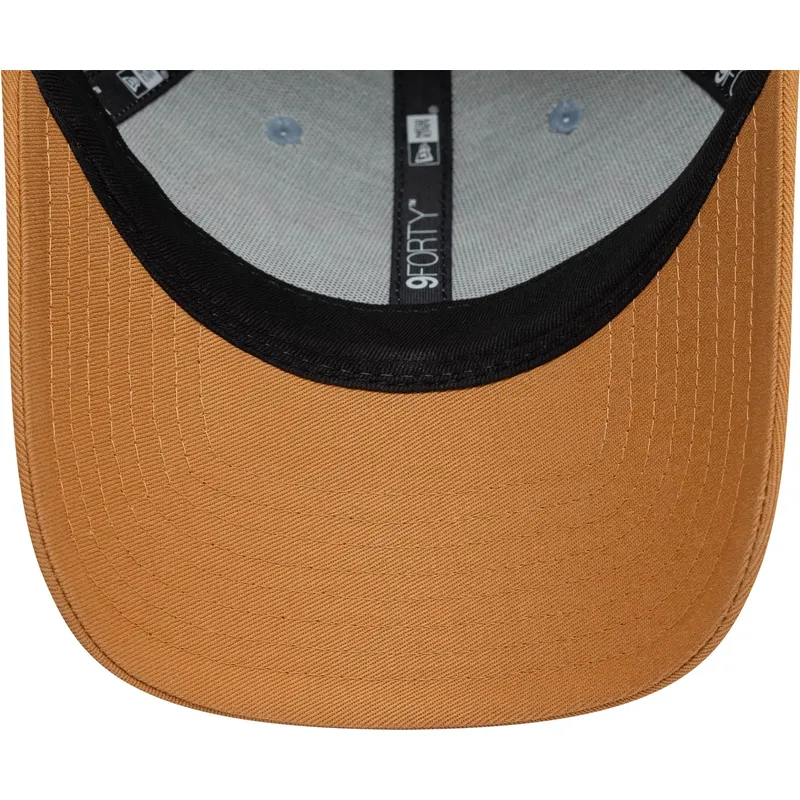 blaue-und-braune-verstellbare-curved-cap-9forty-denim-von-ac-milan-serie-a-von-new-era