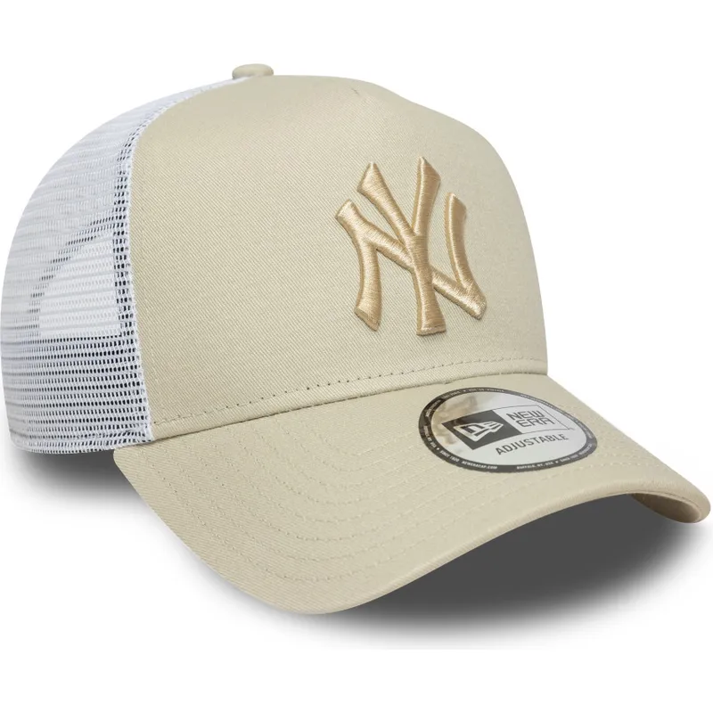 sapkak-ivelt-bezs-snapback-a-frame-league-essential-new-york-yankees-mlb-new-era