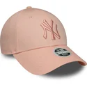 new-era-mlb-new-york-yankees-9forty-league-essential-damen-verstellbare-rosa-kappe-mit-rosa-logo
