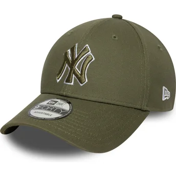 Sapkák ívelt zöld állítható 9FORTY Outline New York Yankees MLB New Era