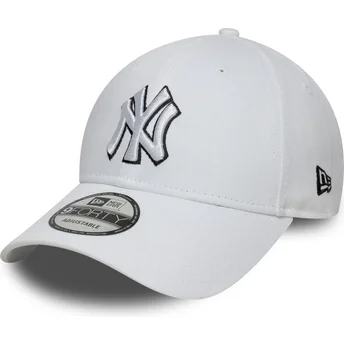 Sapkák ívelt fehér állítható 9FORTY Outline New York Yankees MLB New Era