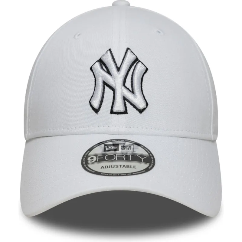 cap-ivelt-byal-reguliruema-lenta-9forty-outline-new-york-yankees-mlb-new-era