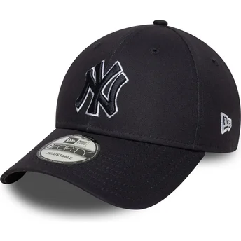 Sapkák ívelt sötétkék állítható pánt 9FORTY Outline New York Yankees MLB New Era