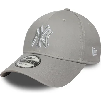 9FORTY Verstellbare graue Kappe mit gebogenem Schirm Outline New York Yankees MLB von New Era