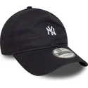 new-era-9twenty-verstellbare-dunkelblaue-kappe-mit-gebogenem-schirm-und-mini-logo-der-new-york-yankees-mlb