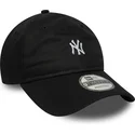 schwarze-verstellbare-gebogene-kappe-9twenty-mini-logo-der-new-york-yankees-mlb-von-new-era