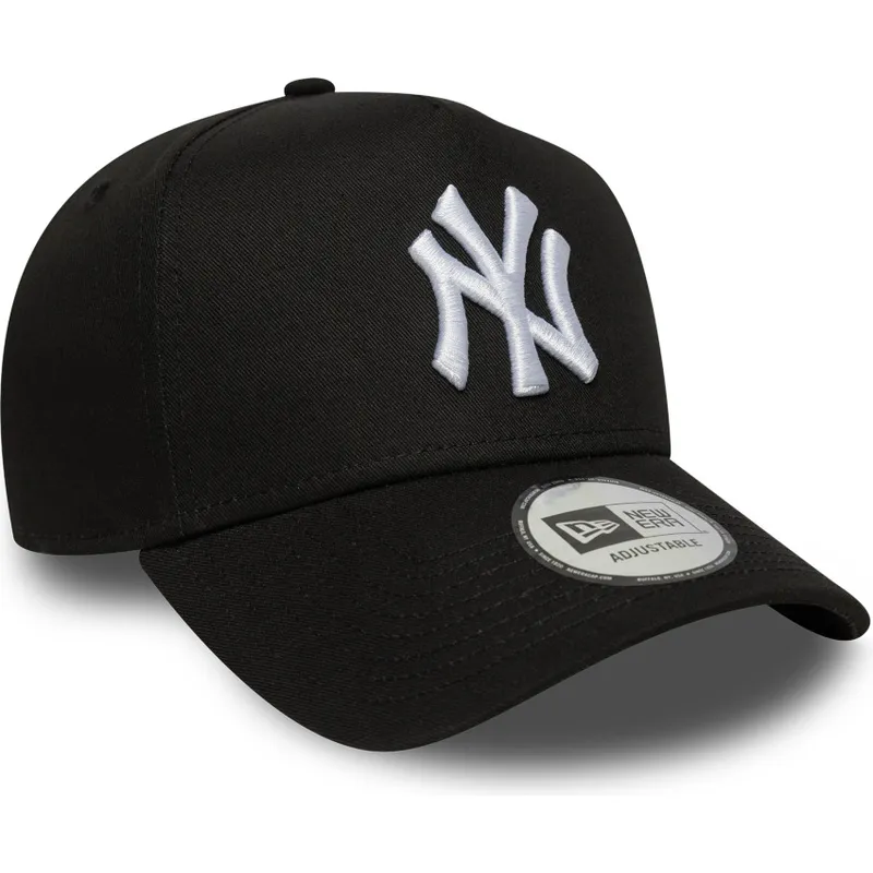 schwarze-gebogene-snapback-kappe-e-frame-league-essential-der-new-york-yankees-mlb-von-new-era