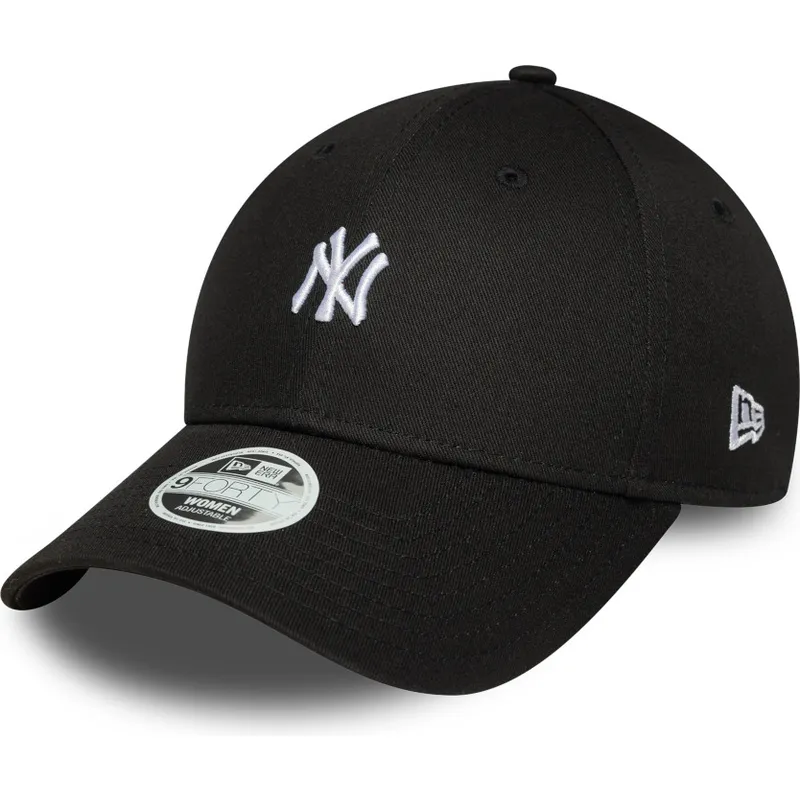 svart-justerbar-kurvad-keps-for-dam-9forty-mini-logo-fran-new-york-yankees-mlb-av-new-era
