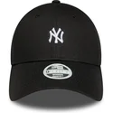 new-era-curved-brim-women-9forty-mini-logo-new-york-yankees-mlb-black-adjustable-cap