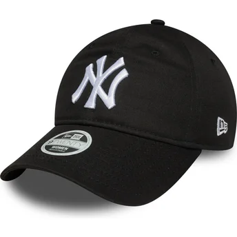 Svart justerbar kurvad keps för dam 9TWENTY League Essential från New York Yankees MLB av New Era