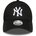 verstellbare-schwarze-damen-cap-9twenty-league-essential-der-new-york-yankees-mlb-von-new-era