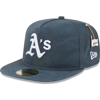 Grön justerbar flat keps 59FIFTY A Frame Championship Side Flag Oakland Athletics MLB från New Era