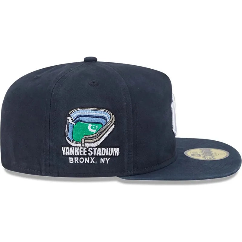 marineblaue-anliegende-59fifty-a-frame-championship-side-flag-flat-cap-der-new-york-yankees-mlb-von-new-era