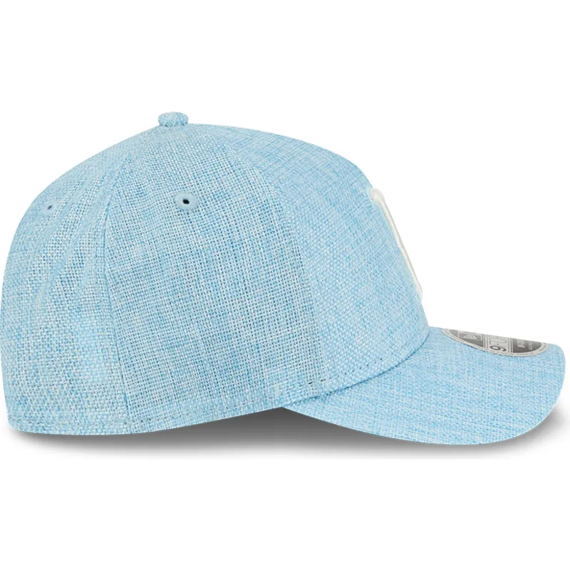 hellblaue-gebogene-snapback-kappe-9forty-m-crown-a-frame-cotton-weave-der-boston-red-sox-mlb-von-new-era