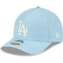 los-angeles-dodgers-mlb-new-era-9forty-m-crown-a-frame-cotton-weave-snapback-kappe-mit-gebogenem-schirm-in-hellblau