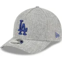 grau-gebogener-snapback-hut-mit-blauem-logo-9forty-m-crown-a-frame-cotton-weave-der-los-angeles-dodgers-mlb-von-new-era