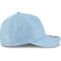 hellblaue-gebogene-snapback-kappe-9forty-m-crown-a-frame-cotton-weave-der-new-york-yankees-mlb-von-new-era