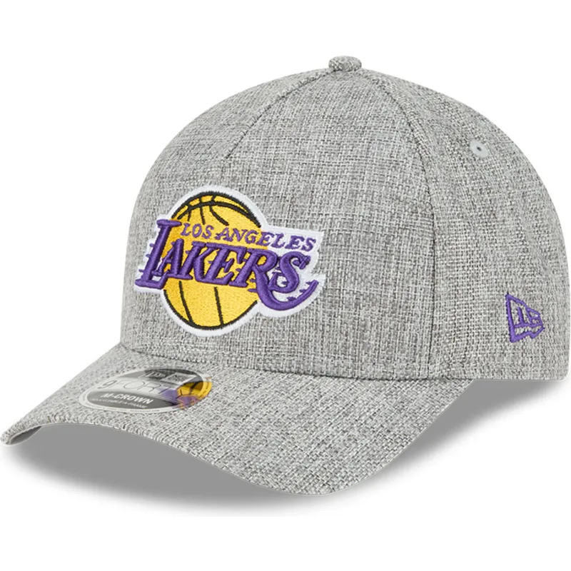 gra-kurvad-snapback-keps-9forty-m-crown-a-frame-cotton-weave-fran-los-angeles-lakers-nba-av-new-era