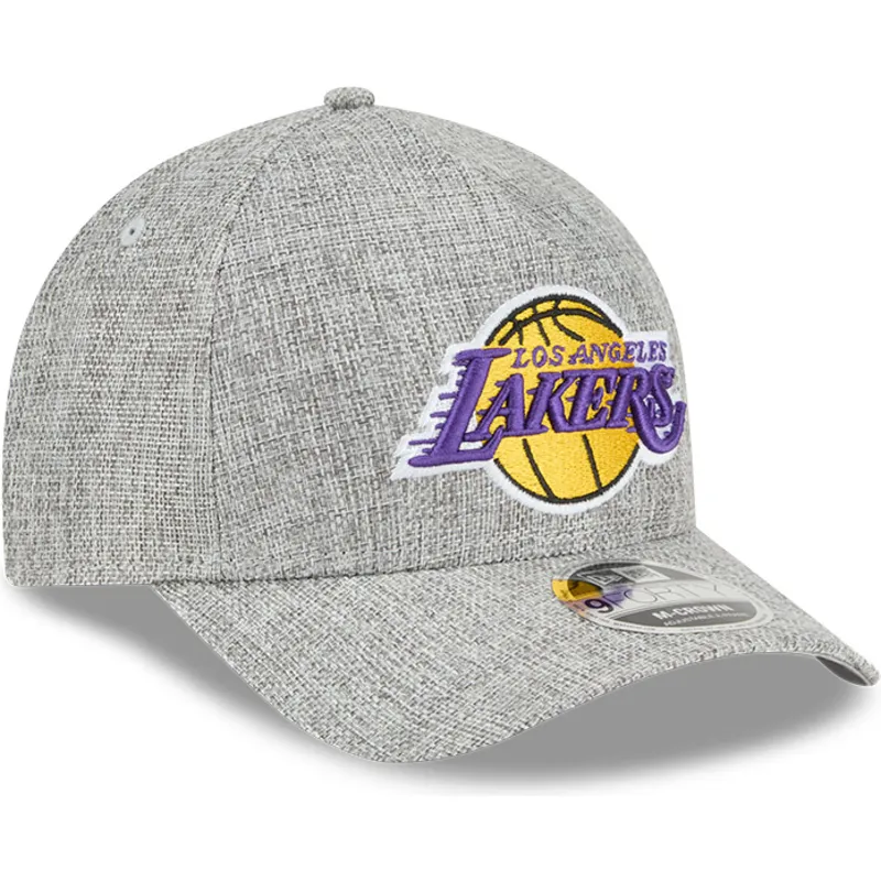 gra-kurvad-snapback-keps-9forty-m-crown-a-frame-cotton-weave-fran-los-angeles-lakers-nba-av-new-era