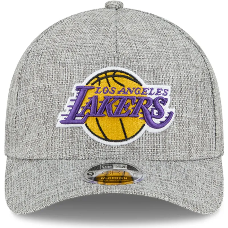 graue-gebogene-snapback-kappe-9forty-m-crown-a-frame-cotton-weave-der-los-angeles-lakers-nba-von-new-era