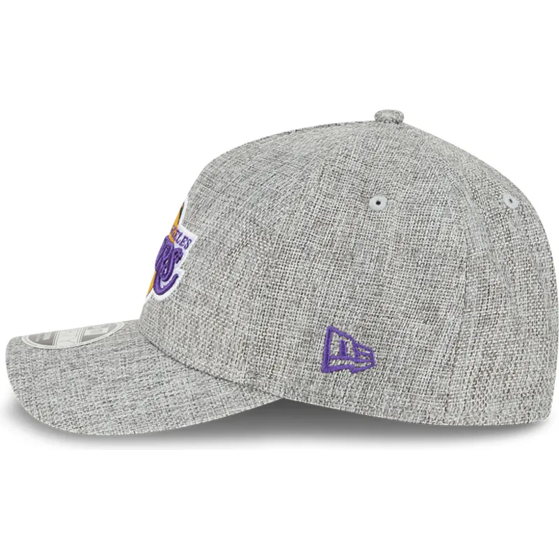 gra-kurvad-snapback-keps-9forty-m-crown-a-frame-cotton-weave-fran-los-angeles-lakers-nba-av-new-era