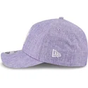 violette-gebogene-snapback-kappe-9forty-m-crown-a-frame-cotton-weave-der-new-york-yankees-mlb-von-new-era