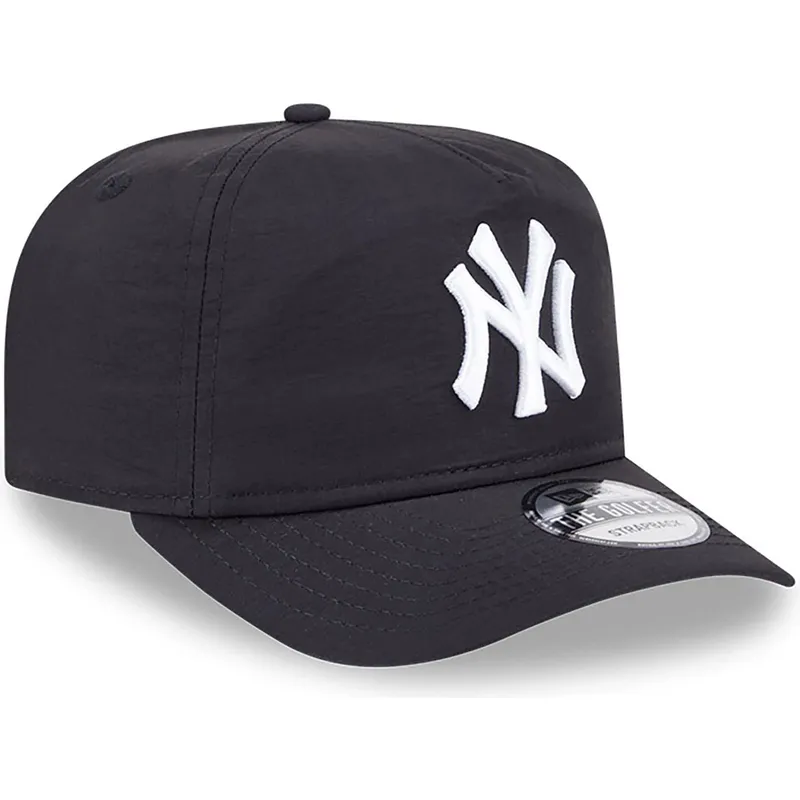 new-era-new-york-yankees-mlb-golfer-everyday-nylon-verstellbare-schwarze-kappe-mit-gebogenem-schirm