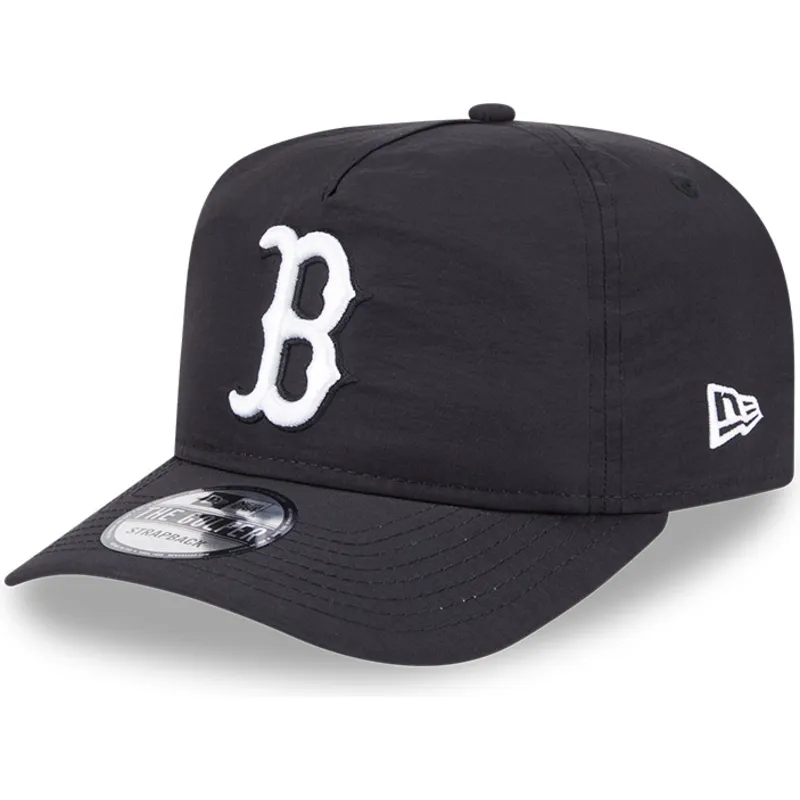 schwarze-verstellbare-curved-cap-golfer-everyday-nylon-der-boston-red-sox-mlb-von-new-era