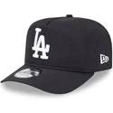 schwarze-verstellbare-golfer-everyday-nylon-kappe-mit-gebogenem-schirm-der-los-angeles-dodgers-mlb-von-new-era