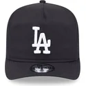 schwarze-verstellbare-golfer-everyday-nylon-kappe-mit-gebogenem-schirm-der-los-angeles-dodgers-mlb-von-new-era