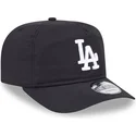 schwarze-verstellbare-golfer-everyday-nylon-kappe-mit-gebogenem-schirm-der-los-angeles-dodgers-mlb-von-new-era