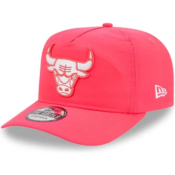 Rosa verstellbare gebogene Kappe Golfer Everyday Nylon von Chicago Bulls NBA von New Era