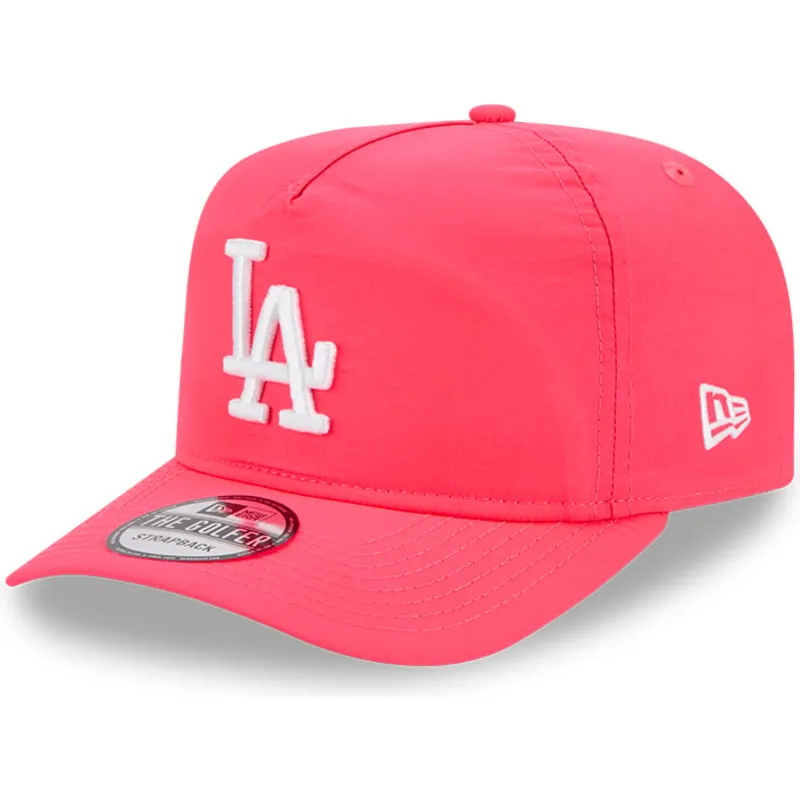 rosa-verstellbare-gebogene-kappe-golfer-everyday-nylon-der-los-angeles-dodgers-mlb-von-new-era