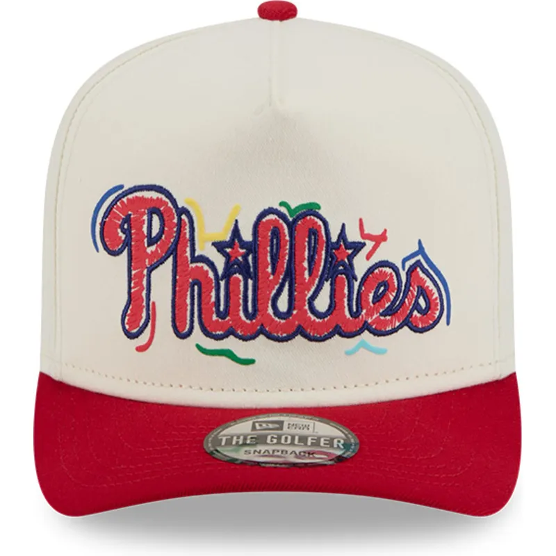 weisse-und-rote-gebogene-snapback-kappe-golfer-team-scribble-der-philadelphia-phillies-mlb-von-new-era