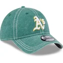 verstellbare-grune-curved-cap-9twenty-washed-contrast-der-oakland-athletics-mlb-von-new-era