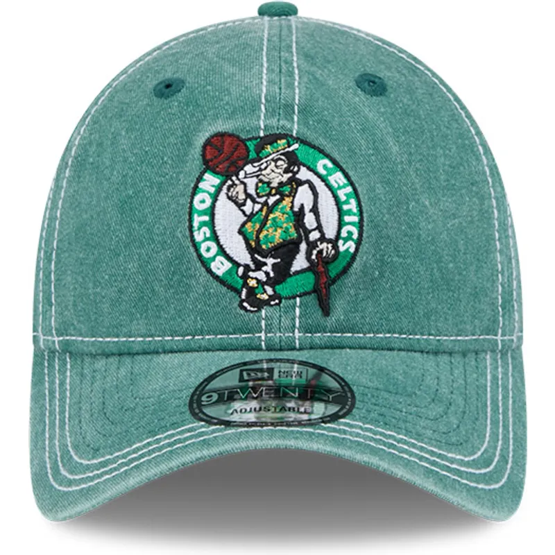 grune-verstellbare-curved-cap-9twenty-washed-contrast-der-boston-celtics-nba-von-new-era
