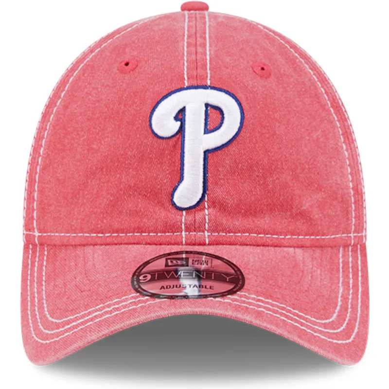 rosa-verstellbare-curved-cap-9twenty-washed-contrast-der-philadelphia-phillies-mlb-von-new-era