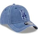 new-era-curved-brim-blue-logo-9twenty-washed-contrast-los-angeles-dodgers-mlb-blue-adjustable-cap