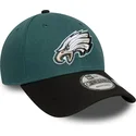 grune-und-schwarze-verstellbare-curved-cap-9forty-the-league-der-philadelphia-eagles-nfl-von-new-era