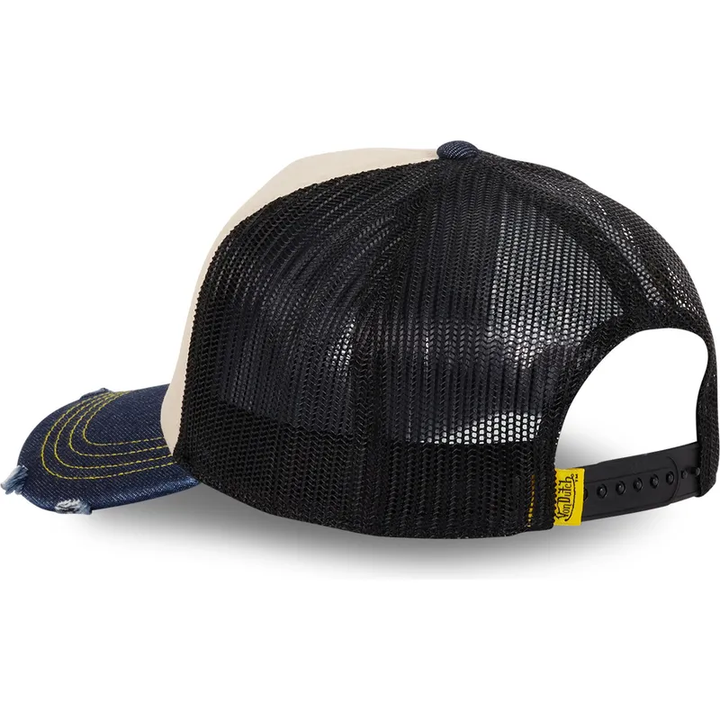 truckerkeps-beige-svart-och-bla-crew20-fran-von-dutch