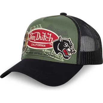 Von Dutch PATCHES05 Green and Black Trucker Hat