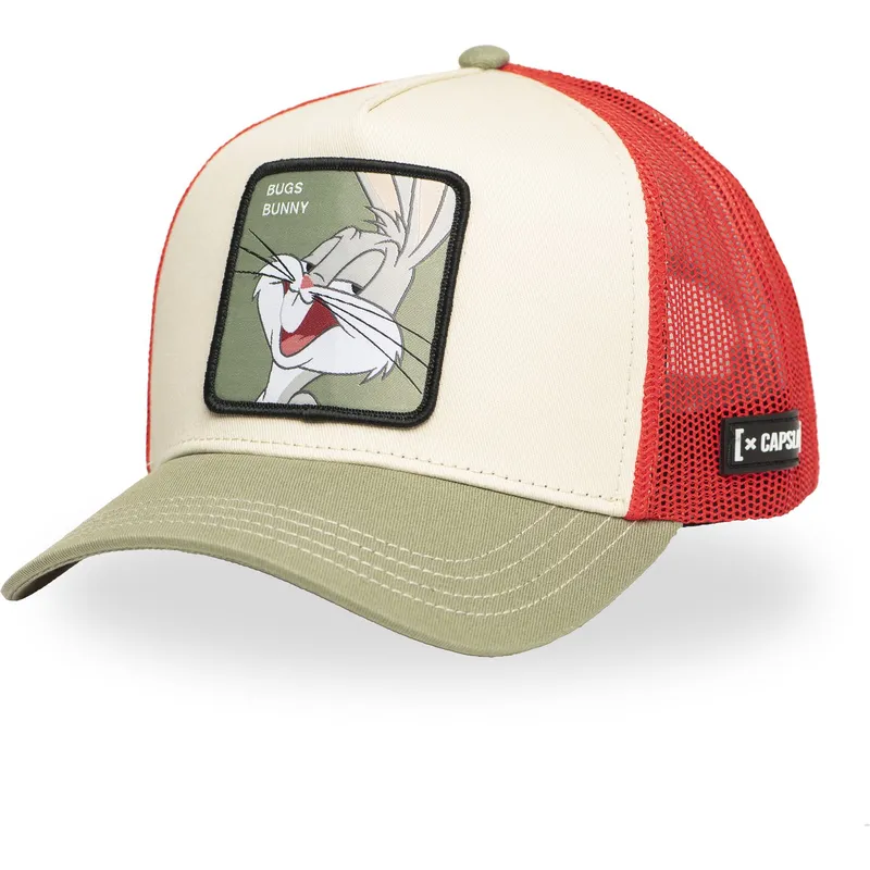beige-rote-und-grune-trucker-kappe-bugs-bunny-loo11-bug1-looney-tunes-von-capslab