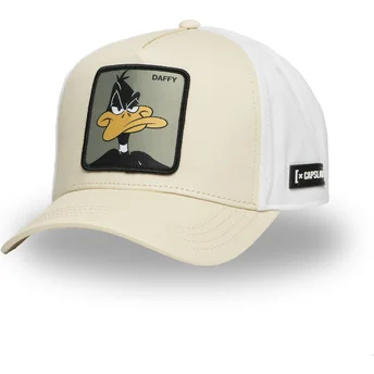 Beige und weiße gebogene Snapback-Kappe Daffy Duck LOO11 DAF2 Looney Tunes von Capslab