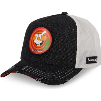 Schwarze und weiße Trucker-Kappe Bugs Bunny LOO11 HAN Looney Tunes von Capslab