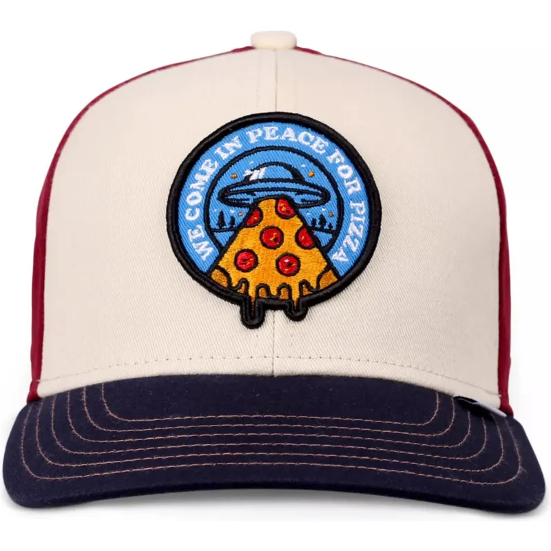 bojd-keps-beige-rod-och-bla-snapback-for-barn-peace-pizza-food-fran-djinns
