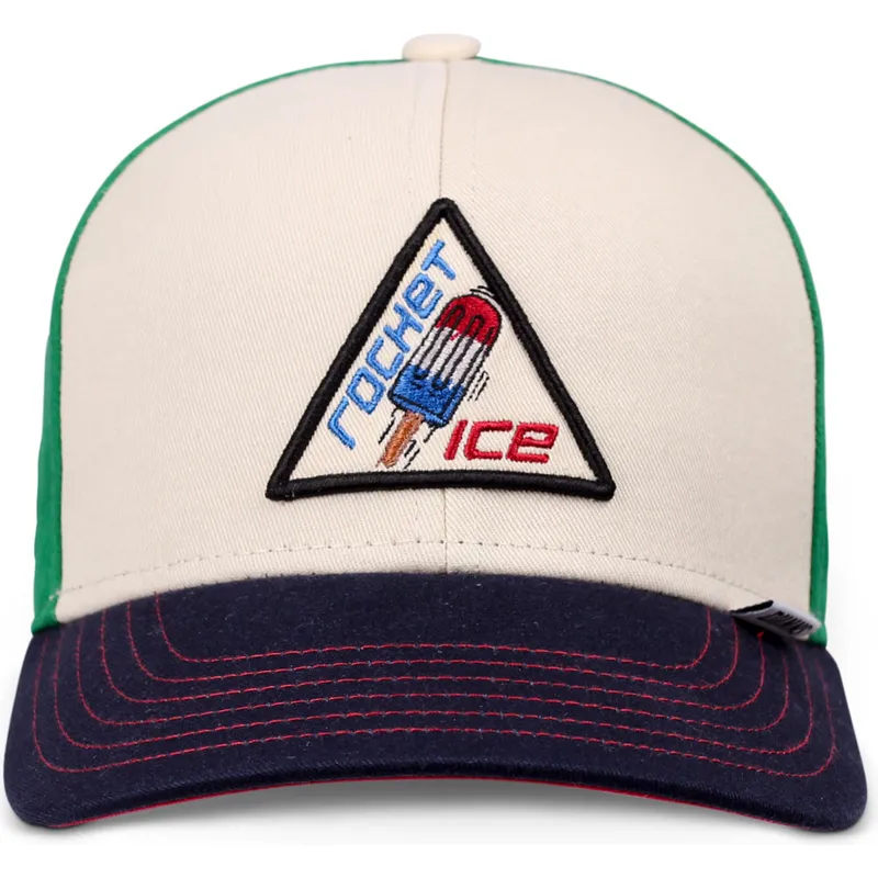 beige-grune-und-blaue-gebogene-snapback-kappe-fur-jungen-rocket-ice-food-von-djinns