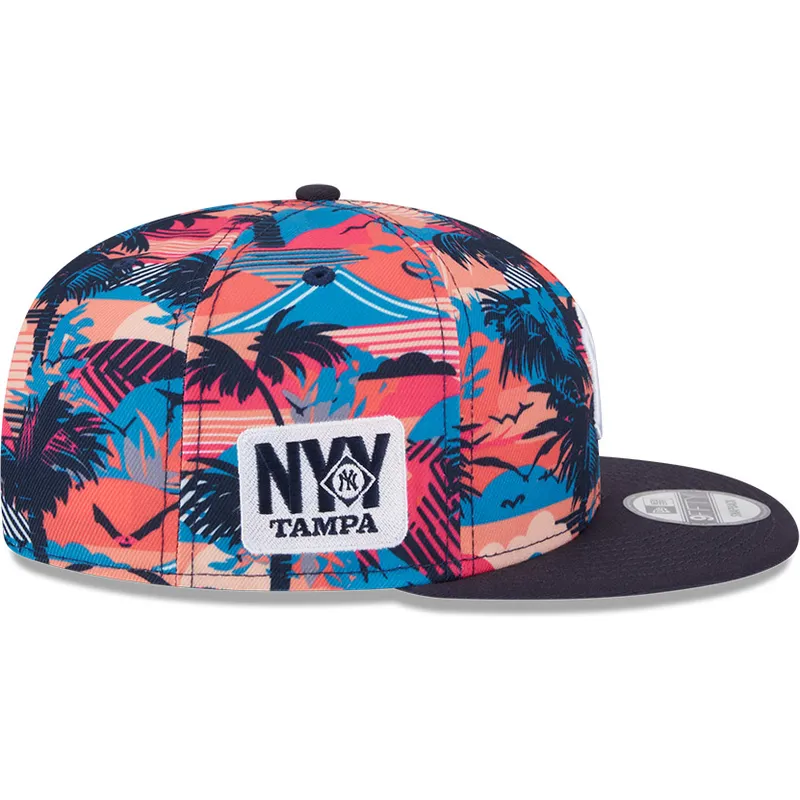 mehrfarbige-flache-snapback-kappe-9fifty-printed-spring-training-fan-pack-2025-der-new-york-yankees-mlb-von-new-era