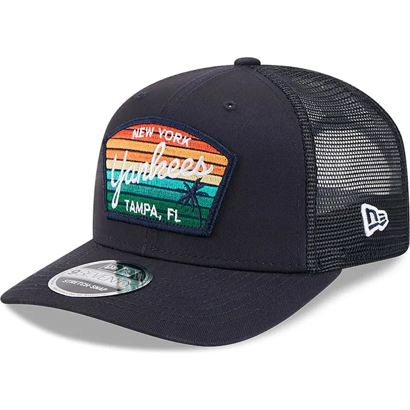 trucker-cap-marineblau-9seventy-stretch-snap-mesh-spring-training-fan-pack-2025-der-new-york-yankees-mlb-von-new-era