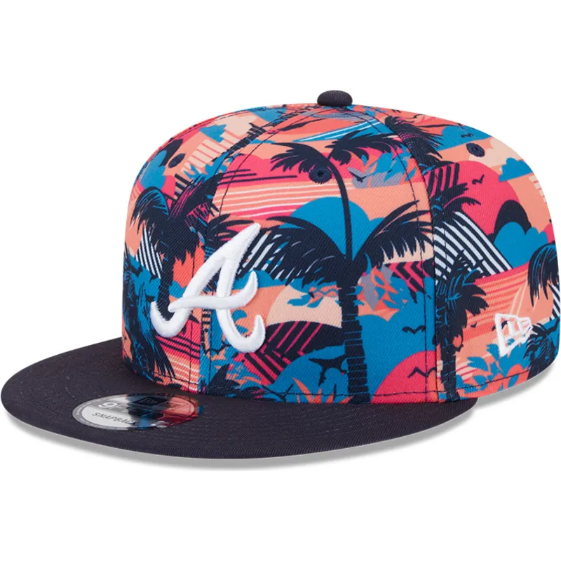 multifarbene-flachkappe-snapback-9fifty-printed-spring-training-fan-pack-2025-der-atlanta-braves-mlb-von-new-era